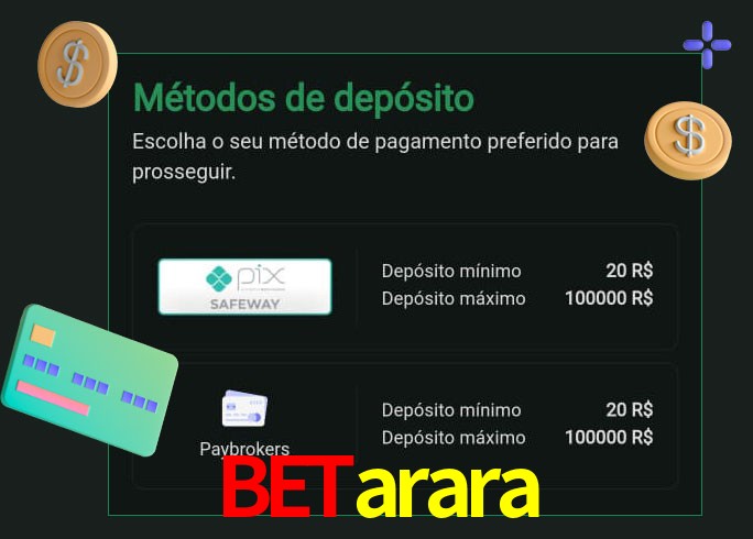 O cassino Betarara oferece uma grande variedade de métodos de pagamento